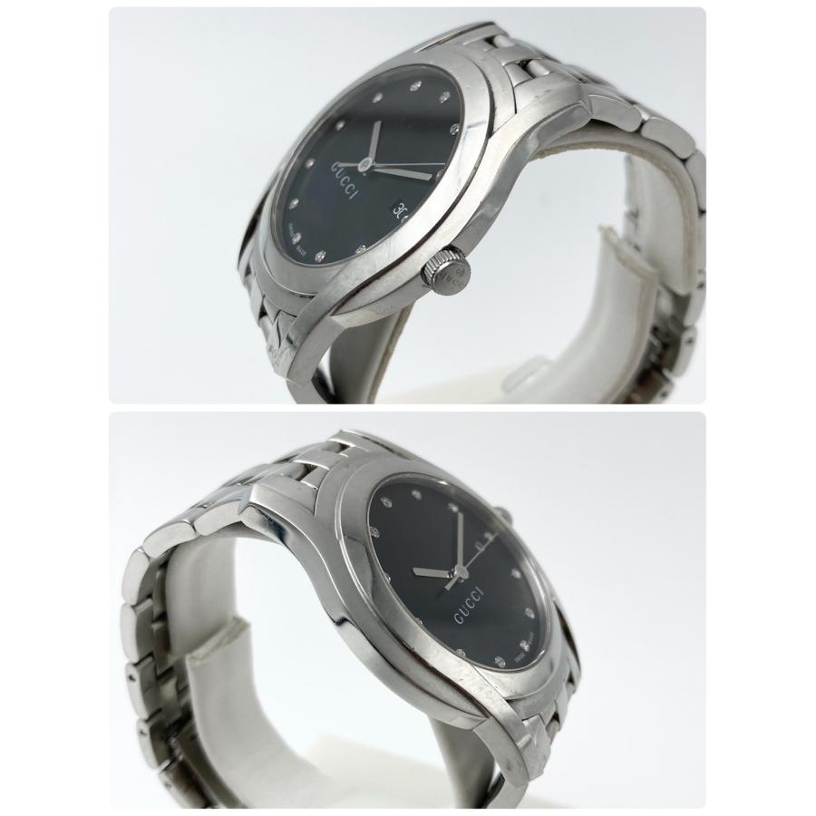 GUCCI グッチ 腕時計 5500XL クォーツ GUCCI GUCCI グッチ 5500XL 腕時計 黒文字盤 ダイヤ クォーツ
