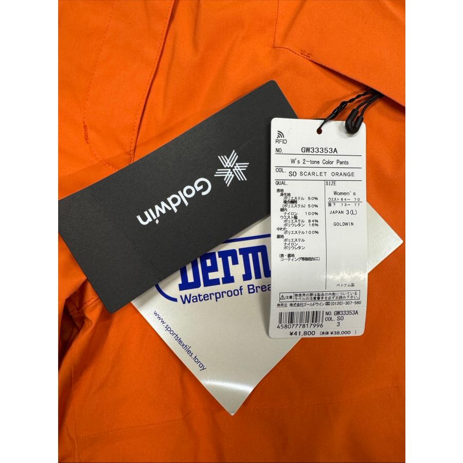 ◆未使用展示品◆　Goldwin　W‘ｓ　2-tone　Color　Pants　SCARLET　ORANGE　3_2