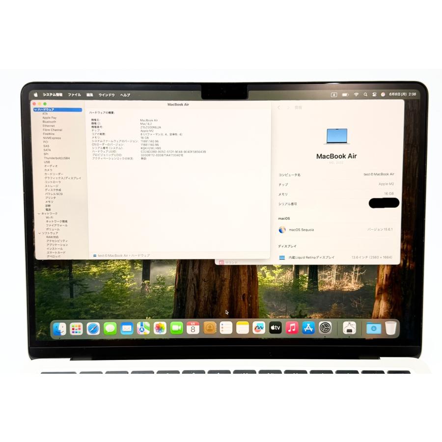 ゆうたMacBookAir A2681 M2 16GB 500GB Apple MacBook Air M2 13.6インチ メモリ 16GB SSD 500GB A2681 2022年