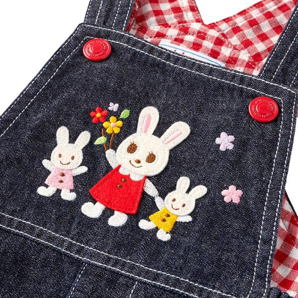 ミキハウス うさこプチ刺繍入り ジャンプスーツ  Lサイズ　90 100 ミキハウス うさこプチ刺繍入り ジャンプスーツ Lサイズ 90 100