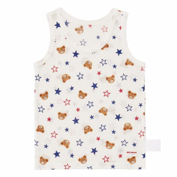 ●取り寄せ商品●ミキハウス　mikihouse　総柄メッシュタンクトップ(80・90・100・110・120・130)男の子  肌着 下着 | MIKI HOUSE | 01