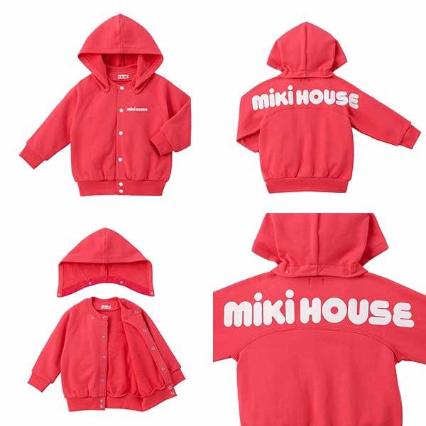 mikihouse フード付きパーカー MIKI HOUSE（ミキハウス） バックロゴパーカー スウェット 長袖 フード