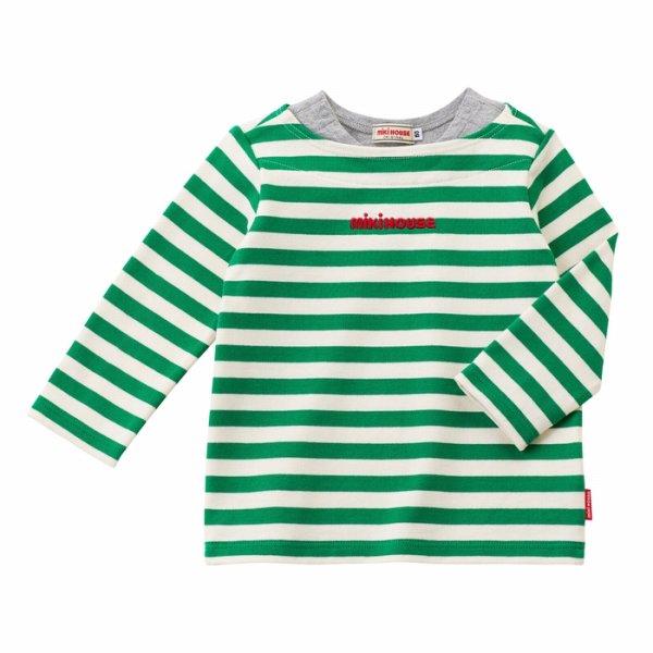 みーちゃん‼️ミキハウス　90cm 長袖 ロンT ハーフパンツ MIKI HOUSE（ミキハウス） ボーダー長袖Tシャツ(80・90・100・110