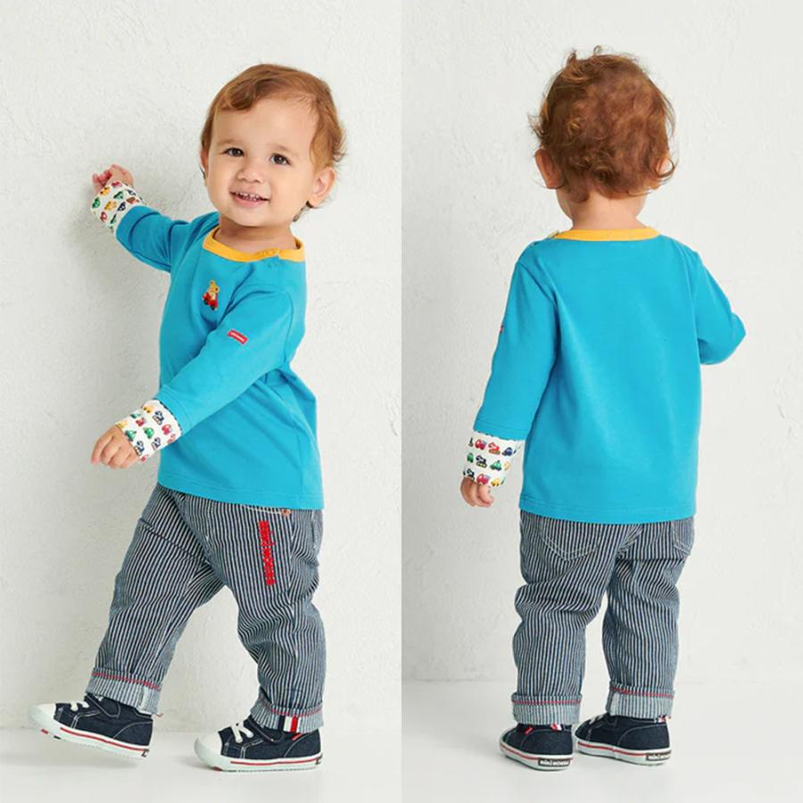 ● 取り寄せ商品●ミキハウス mikihouse 袖重ね着風長袖Ｔシャツ （ 80 90 100 110 120 130 ） 子ども服 ベビー キッズ 男の子　女の子の画像