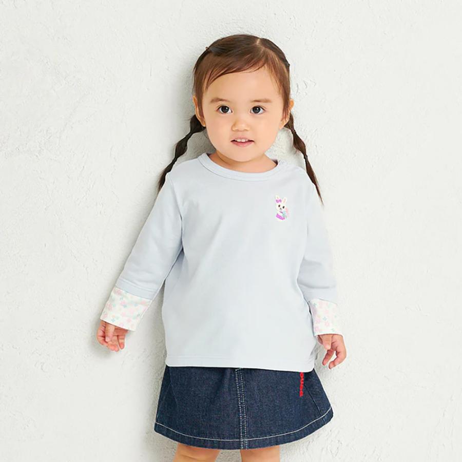 ● 取り寄せ商品●ミキハウス mikihouse 袖重ね着風長袖Ｔシャツ （ 80 90 100 110 120 130 ） 子ども服 ベビー キッズ 男の子　女の子の画像