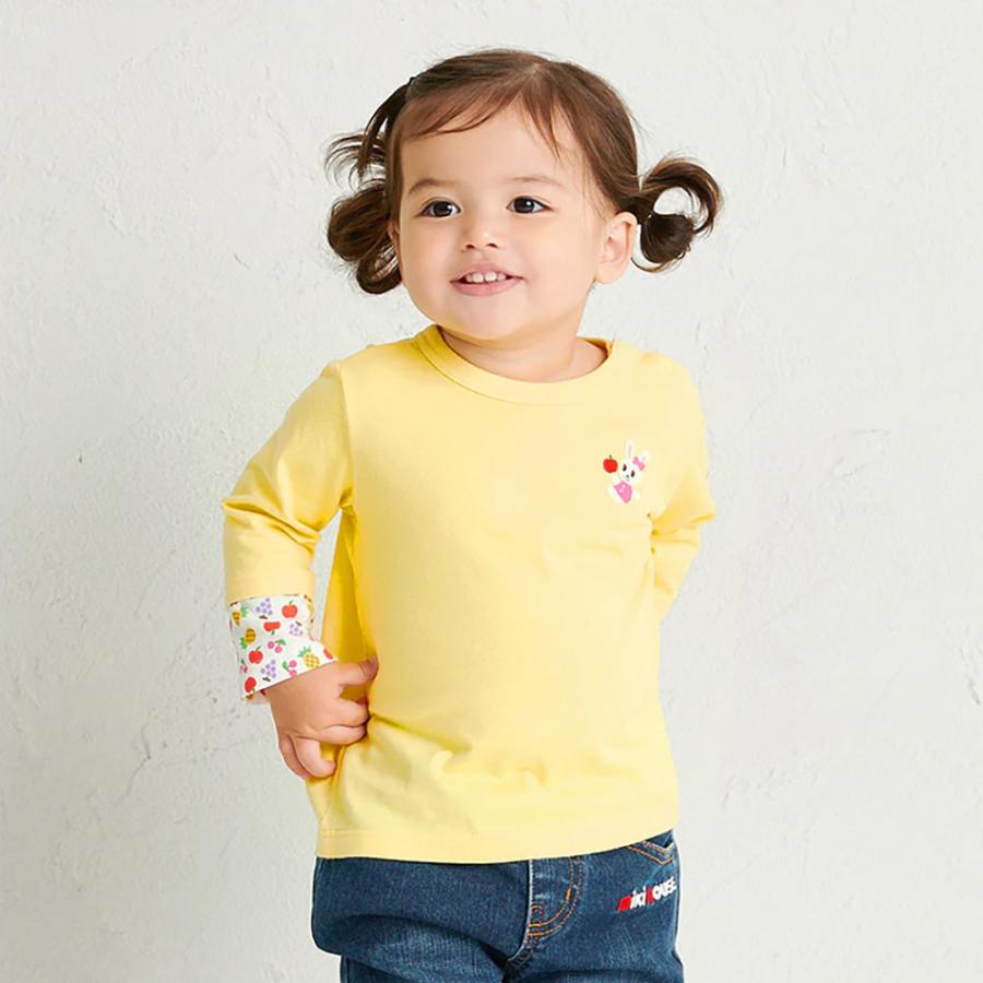 ● 取り寄せ商品●ミキハウス mikihouse 袖重ね着風長袖Ｔシャツ （ 80 90 100 110 120 130 ） 子ども服 ベビー キッズ 男の子　女の子の画像