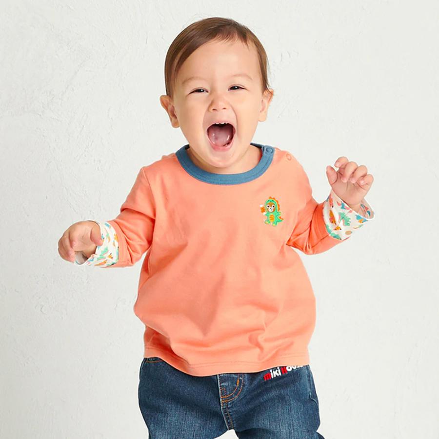 ● 取り寄せ商品●ミキハウス mikihouse 袖重ね着風長袖Ｔシャツ （ 80 90 100 110 120 130 ） 子ども服 ベビー キッズ 男の子　女の子の画像