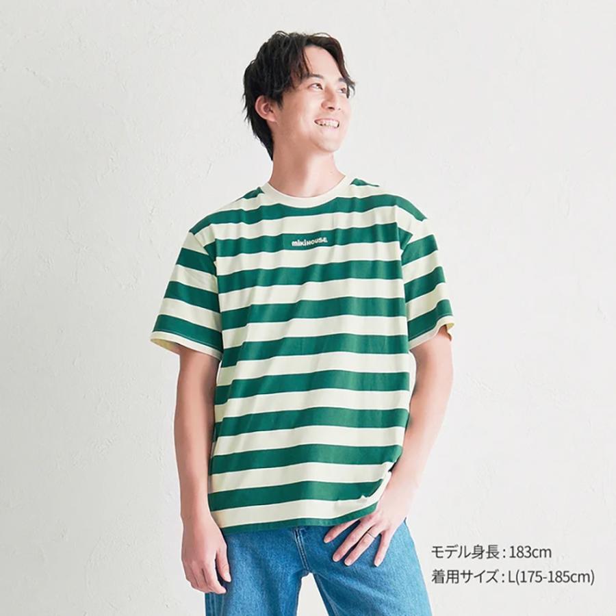 ● 取り寄せ商品●ミキハウス mikihouse 【WEB限定】 ボーダー半袖Ｔシャツ（大人用）  ( S(155-165) - L(175-185) )の画像