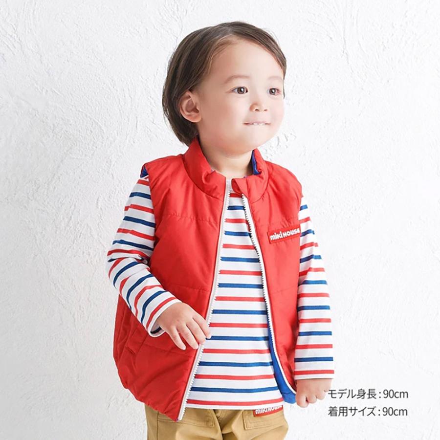 ● 取り寄せ商品●ミキハウス mikihouse 【WEB限定】 リバーシブルベスト ( 80 90 100 110 120 130 140 150 ) | MIKI HOUSE | 01