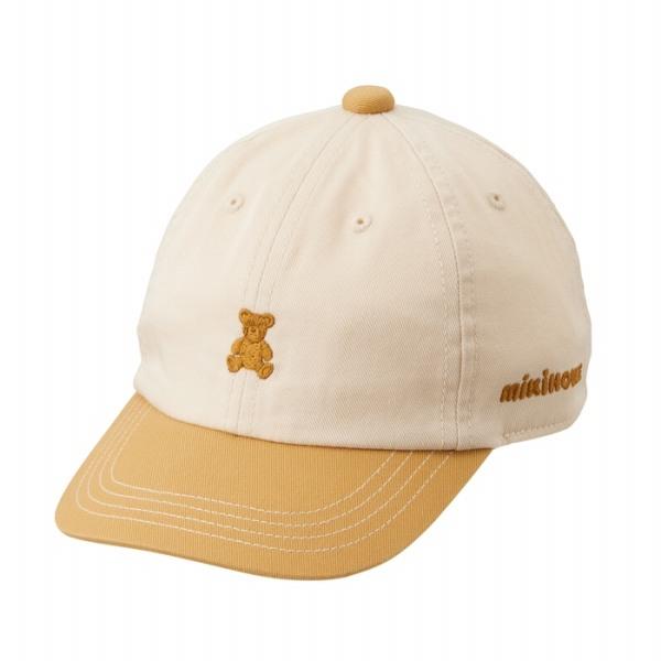 ●取り寄せ商品●ミキハウス mikihouse シルエットベア キャップ 帽子 ( 48cm 50cm 52cm 54cm ) 女の子 男の子 １歳 ２歳 ３歳 ４歳 ５歳 ６歳 綿100％の画像