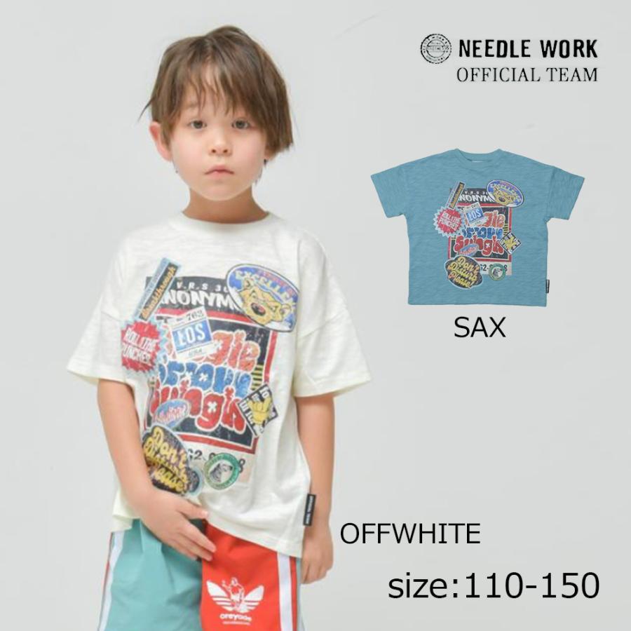 ニードルワーク （NEEDL WORK） OFFICIAL TEAM スラブ天竺 ステッカー柄Tシャツ ( 110 120 130 140 150 ) | OFFICIAL TEAM