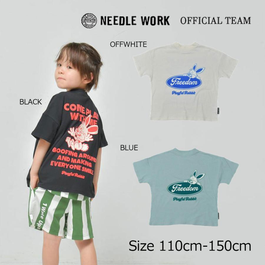 ニードルワーク OFFICIAL TEAM OE天竺 プレイフルラビットTシャツ ( 110 120 130 140 150 ) | OFFICIAL TEAM