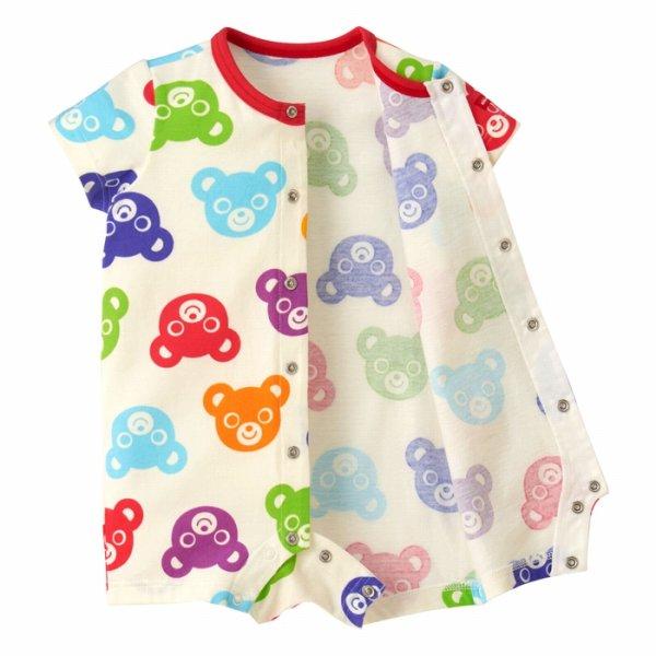 ミキハウス正規販売店/ミキハウス　mikihouse　カラフルプッチー　ショートオール(70cm・80cm・90cm）の画像