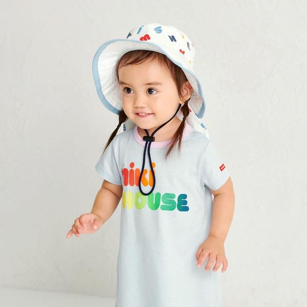 ●取り寄せ商品●ミキハウス mikihouse カラフル ハット 日除け付き 帽子 ( 48cm 50cm 52cm 54cm 56cm ) 男の子 女の子 紐付きの画像