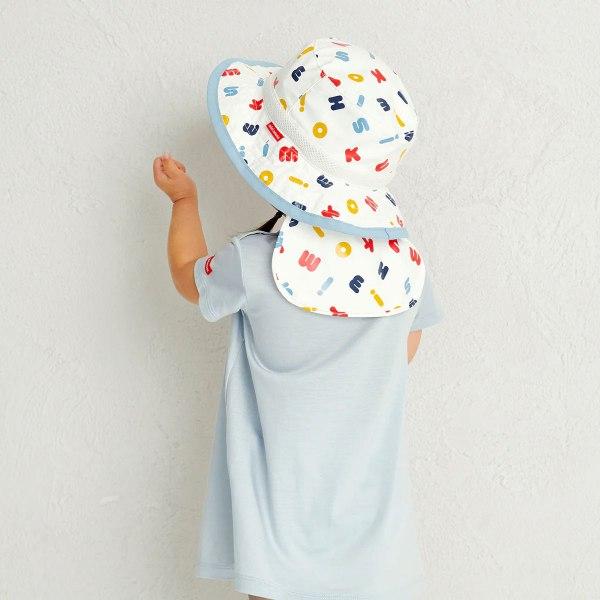 ●取り寄せ商品●ミキハウス mikihouse カラフル ハット 日除け付き 帽子 ( 48cm 50cm 52cm 54cm 56cm ) 男の子 女の子 紐付きの画像