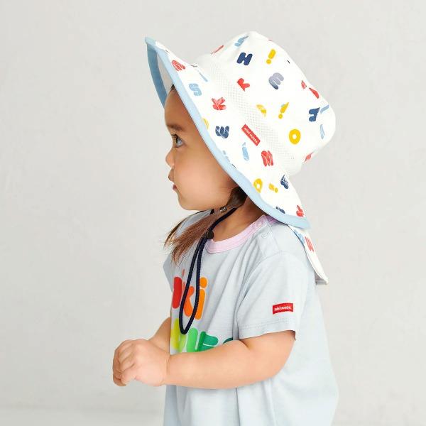 ●取り寄せ商品●ミキハウス mikihouse カラフル ハット 日除け付き 帽子 ( 48cm 50cm 52cm 54cm 56cm ) 男の子 女の子 紐付きの画像