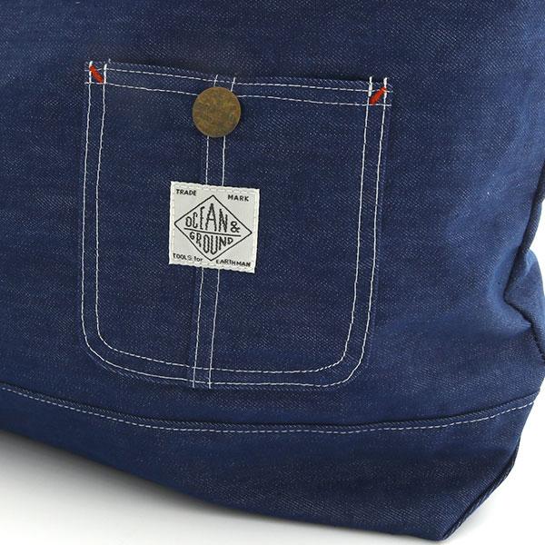 オーシャンアンドグラウンド　OCEAN&GROUND　レッスンバッグBLUE BLUE　手さげ袋　サブバッグ　デニム（小学校　男の子　女の子　体操服袋　） | Ocean&Ground | 06