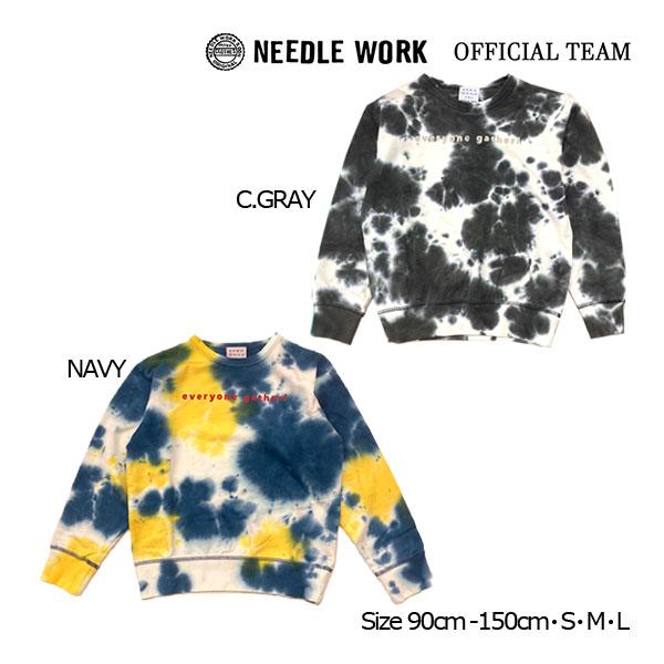 ニードルワーク（NEEDL WORK）OFFICIAL TEAM　タイダイ染めロゴ スウェット(90cm・100cm・110cm・120cm・130cm・140cm） | OFFICIAL TEAM