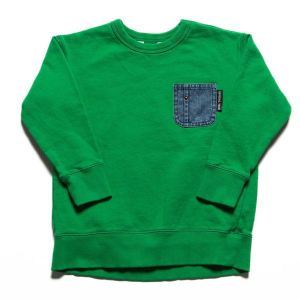 【30％OFF】ニードルワーク（NEEDL WORK）OFFICIAL TEAM　裏毛デニムポケットトレーナー　長袖（110cm・120cm） | OFFICIAL TEAM | 01