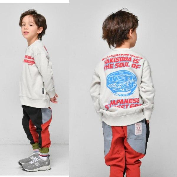ニードルワーク OFFICIAL TEAM 裏毛ヤキソバロゴ ワイド トレーナー ( 110 120 130 140 150 ) | OFFICIAL TEAM | 01