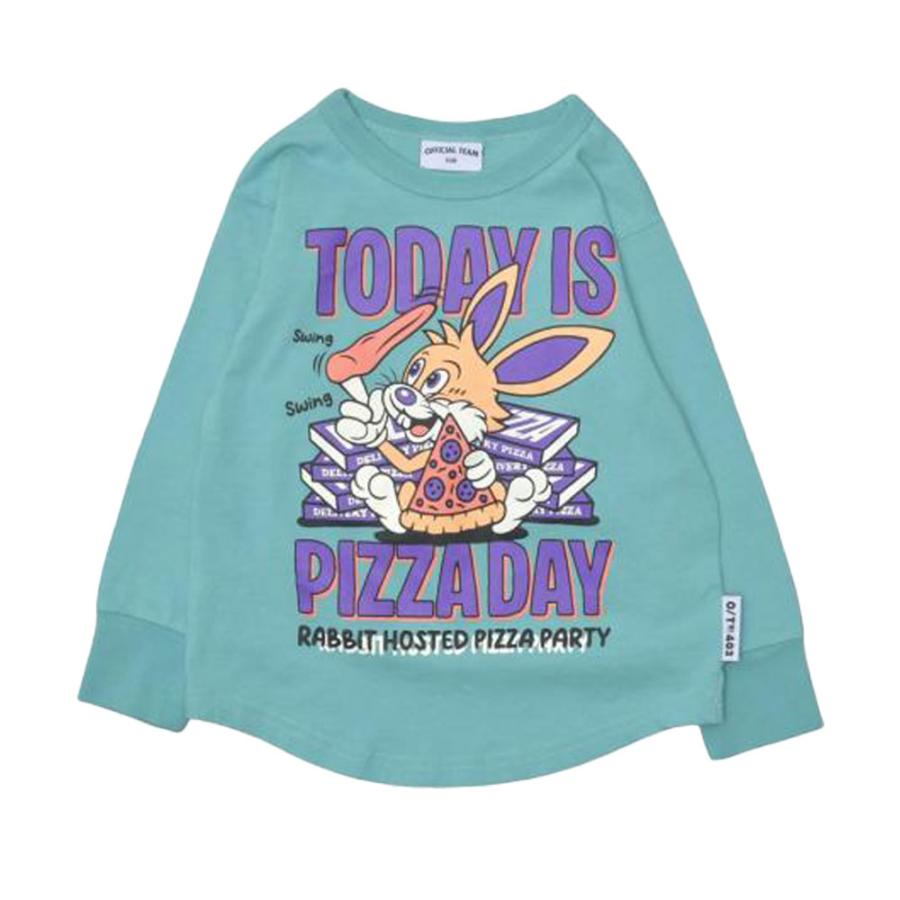 ニードルワーク （NEEDL WORK） OFFICIAL TEAM ピザ ラビット ラウンド 長袖 Tシャツ (  120 130 140 150 )   キッズ 幼児 通園 通学 おでかけ ロンT 男の子 女 | OFFICIAL TEAM | 03
