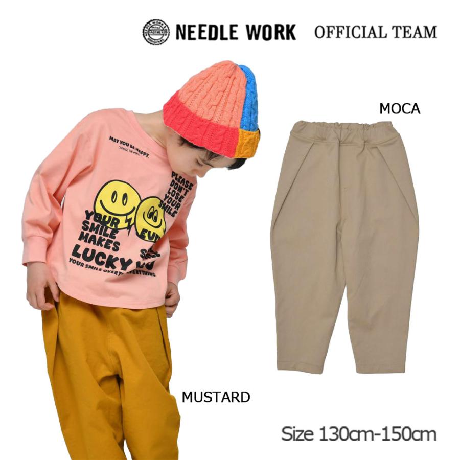 ニードルワーク （NEEDL WORK） OFFICIAL TEAM ツイル ワイド タックパンツ  (  130 140 150  )  キッズ 幼児 通園 通学 おでかけ 男の子 女の子 カジュアル | OFFICIAL TEAM