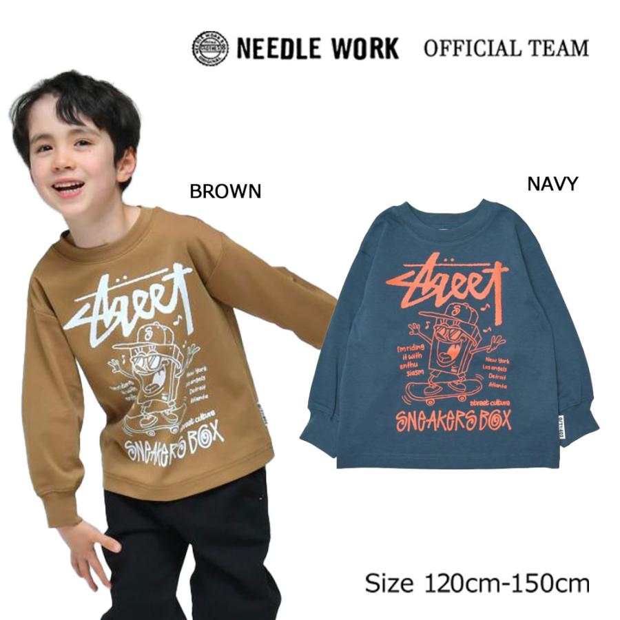 ニードルワーク （NEEDL WORK） OFFICIAL TEAM 360°ストレッチ ストリート ロゴ 長袖 Tシャツ ( 120 130 140 150  )    男の子 女の子 キッズ ロンT 通学 おで | OFFICIAL TEAM