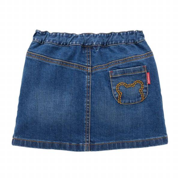 ●取り寄せ商品● ミキハウス mikihouse ミキハウスベア スカート ( 80 100 120 )  ベビー 幼児 キッズ 女の子 デニム | MIKI HOUSE | 01
