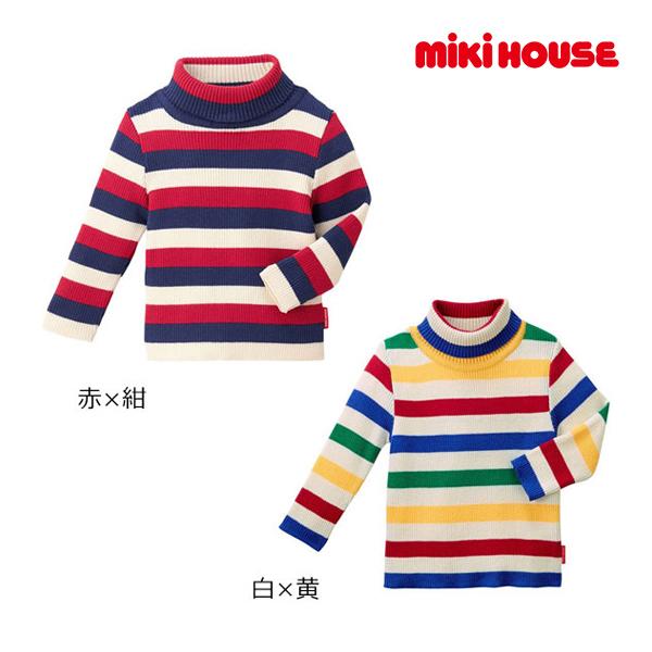 ミキハウス正規販売店/ミキハウス mikihouse マルチボーダー綿ニットセーター(80cm・90cm） :13-6601-975:アタック