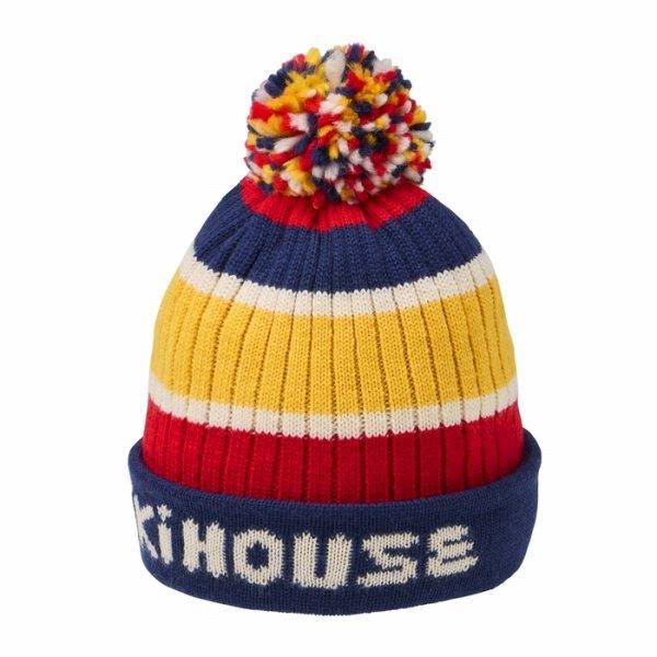 ●取り寄せ商品●ミキハウス mikihouse ニットフード ロゴ ニット帽 帽子 ( 46cm 52cm ) 子ども用 赤ちゃん ベビー 幼児の画像