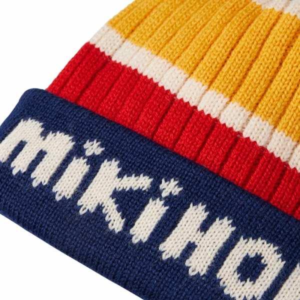 ●取り寄せ商品●ミキハウス mikihouse ニットフード ロゴ ニット帽 帽子 ( 46cm 52cm ) 子ども用 赤ちゃん ベビー 幼児の画像
