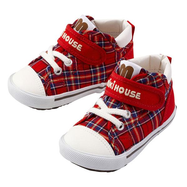 ミキハウス　mikihouse　ミキハウスチェック　セカンド　ベビーシューズ（14cm・14.5cm・15cm・15.5cm）靴　セカンドシューズ　スニーカー | MIKI HOUSE | 01