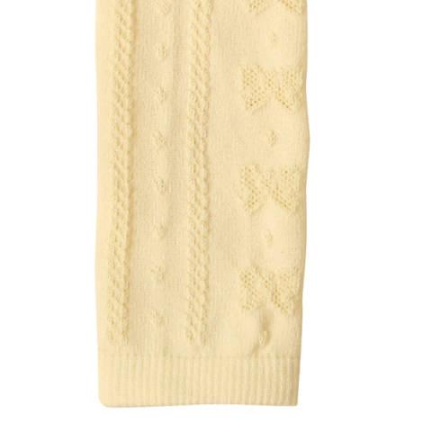 ●30％OFFセール●ミキハウス　mikihouse　ケーブル＆リボン　編み柄レギンス（70cm-130cm）アウトレット　セール ベビー　キッズ 子ども服 女の子 | MIKI HOUSE | 01