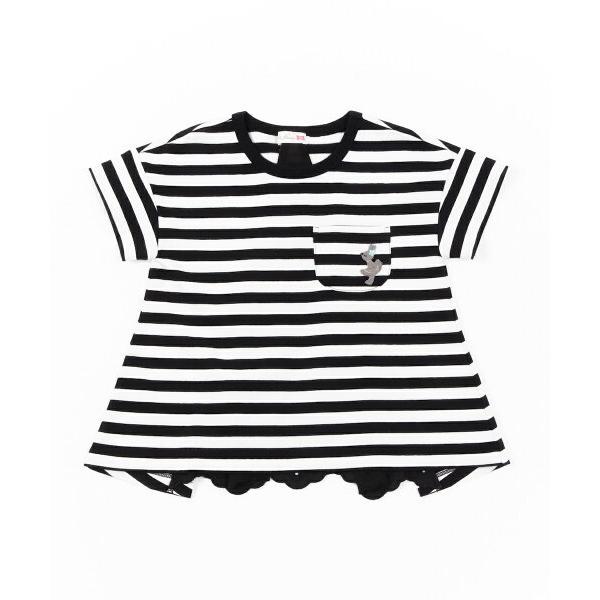 ●50%OFFセール●ニットプランナー　Knit　Planner　後ろレース切替えボーダーTシャツ(100・110・120・130）/KP 半額 セール アウトレット | KP(キッズ) | 01