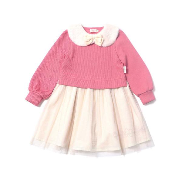 ●50%OFFセール●ラスト１点●ニットプランナー　Knit　Planner  ダブルフェイス×ラメチュールワンピース (100・110・120・130）/KP　アウトレット | KP(キッズ) | 01