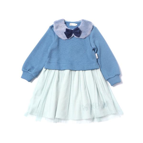 ●50%OFFセール●ラスト１点●ニットプランナー　Knit　Planner  ダブルフェイス×ラメチュールワンピース (100・110・120・130）/KP　アウトレット | KP(キッズ) | 02