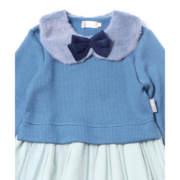 ●50%OFFセール●ラスト１点●ニットプランナー　Knit　Planner  ダブルフェイス×ラメチュールワンピース (100・110・120・130）/KP　アウトレット | KP(キッズ) | 05