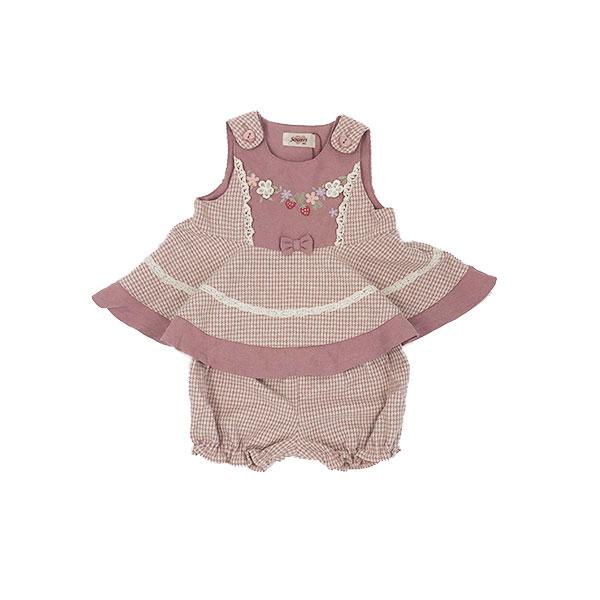 ●30％OFFセール●スーリー　Souris　ミルキースーツ　セットアップ　千鳥柄　（80cm・90cm）秋 冬 子ども服 ベビー 赤ちゃん 女の子 かわいい お出かけ | Souris | 01