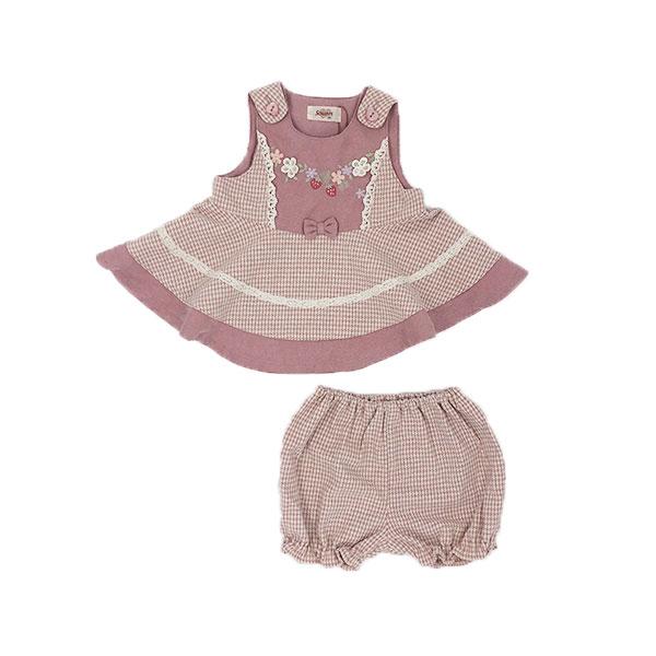 ●30％OFFセール●スーリー　Souris　ミルキースーツ　セットアップ　千鳥柄　（80cm・90cm）秋 冬 子ども服 ベビー 赤ちゃん 女の子 かわいい お出かけ | Souris | 03