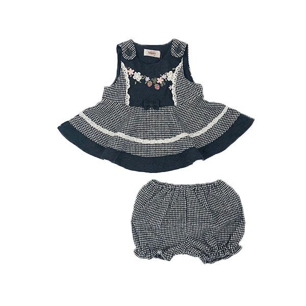 ●30％OFFセール●スーリー　Souris　ミルキースーツ　セットアップ　千鳥柄　（80cm・90cm）秋 冬 子ども服 ベビー 赤ちゃん 女の子 かわいい お出かけ | Souris | 08