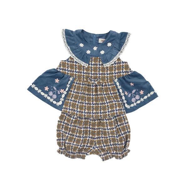 ●30％OFFセール●スーリー　Souris　ミルキースーツ　チェック柄　セットアップ（80cm・90cm）秋 冬 子ども服 ベビー 赤ちゃん 女の子  お出かけ | Souris | 01