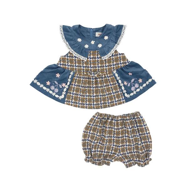 ●30％OFFセール●スーリー　Souris　ミルキースーツ　チェック柄　セットアップ（80cm・90cm）秋 冬 子ども服 ベビー 赤ちゃん 女の子  お出かけ | Souris | 03