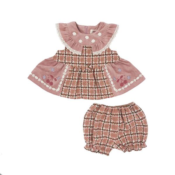 ●30％OFFセール●スーリー　Souris　ミルキースーツ　チェック柄　セットアップ（80cm・90cm）秋 冬 子ども服 ベビー 赤ちゃん 女の子  お出かけ | Souris | 09