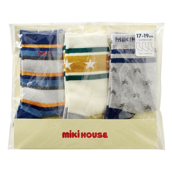 セール30％オフ/ミキハウス正規販売店/ミキハウス　mikihouse　靴下 ソックスパック 3足セット 男の子 女の子 (17-19cm・19-21cm・21-23cm）｜attackone｜07