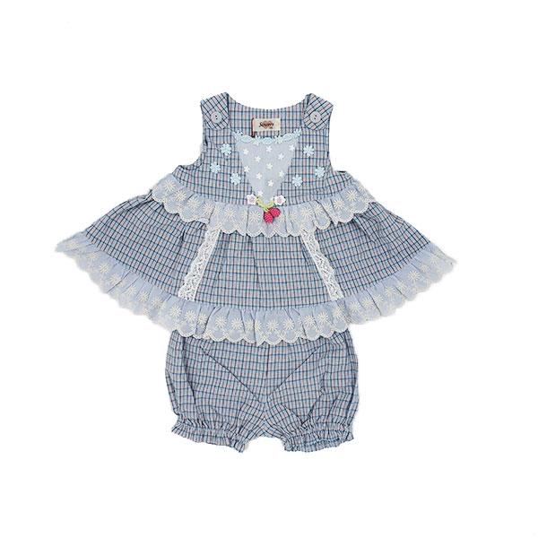 ●50％OFFセール●スーリー　Souris　ミルキースーツ　セットアップ　チェック柄　さくらんぼ 赤ちゃん お出かけ かわいい（80cm・90cm） アウトレット | Souris | 01