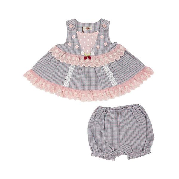 ●50％OFFセール●スーリー　Souris　ミルキースーツ　セットアップ　チェック柄　さくらんぼ 赤ちゃん お出かけ かわいい（80cm・90cm） アウトレット | Souris | 08
