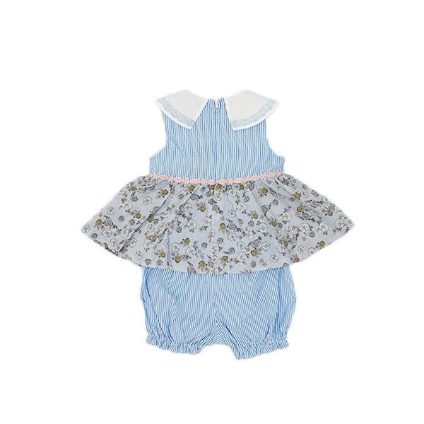 ●50％OFFセール●スーリー　Souris　ミルキースーツ　セットアップ　ストライプ　小花柄　刺繍赤ちゃん お出かけ かわいい（80cm・90cm） アウトレット | Souris | 02