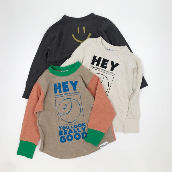 ニードルワーク（NEEDL WORK）OFFICIAL TEAM　スマイルロゴ 裾ラウンドTシャツ(110・120)子ども服 男の子 幼稚園 保育園 小学生  ロンT 長袖 シンプル | OFFICIAL TEAM | 08