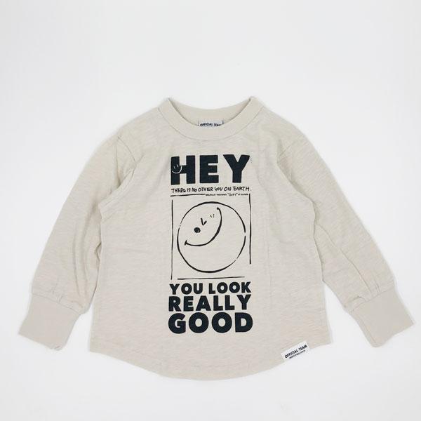 ニードルワーク（NEEDL WORK）OFFICIAL TEAM　スマイルロゴ 裾ラウンドTシャツ(130・140・150)子ども服 男の子 女の子 小学生  ロンT 長袖 シンプル | OFFICIAL TEAM | 01