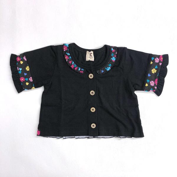 ●均一セール●ショコラ（chocola）前ボタン 花柄フリル Tシャツ（80cm・90cm・100cm）　アウトレット |  | 02